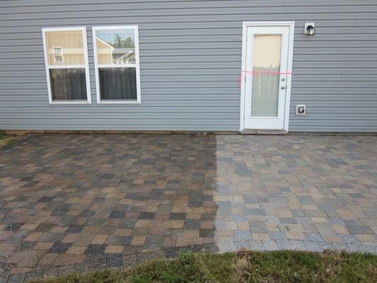 Paver Stone Patio Cleaned, Re-Sanded and Sealed.