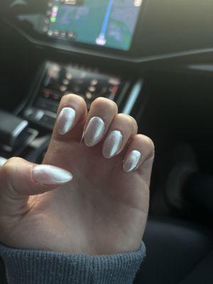 acrylic nails with chrome