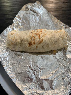 Bacon egg cheese potato breakfast burrito