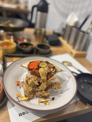 Chef's special spicy crab bowl.