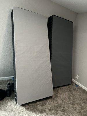 Box spring not matching and also not springs on one of them, be careful and check your things