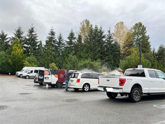 10/21/24- Two Sierra Van and a Ford pick up schedule for deep cleaning.