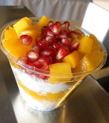 Coconut Yogurt with mango and pomegranate! So good!