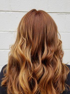 Root touch up, fresh cut and balayage that looks beautiful still from months ago