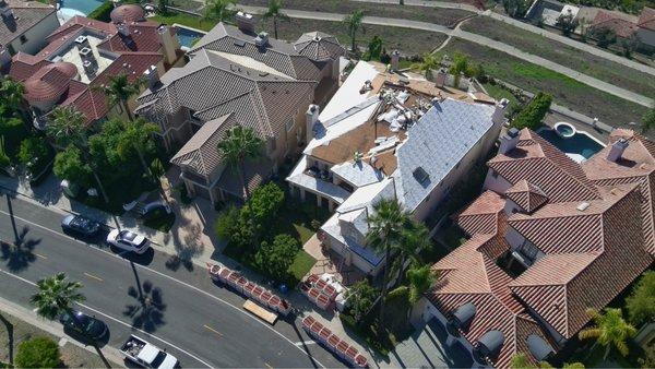 New Tile roof installation 6700 sqft house
