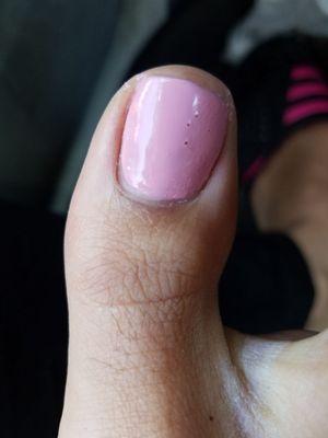 Like wtf is this? Terrible work... It looks awful. And this is after I removed the Polish running to the edge on the right side....