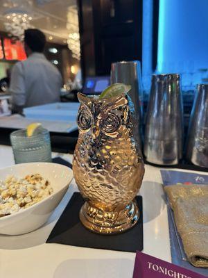 A mule in a stunning copper owl!