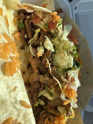 Perfect Carne asada burrito
