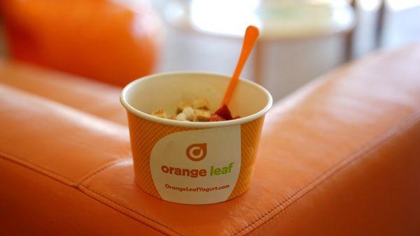 They have orange couches! Matches the "theme."