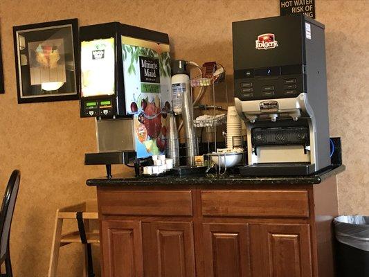 Juice and coffee station