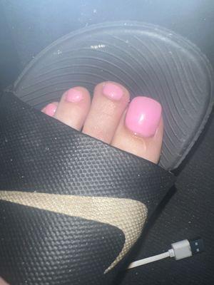 The color pink she thought was so perfect for white tips they are all old,& it's apparently what they want not what you pick