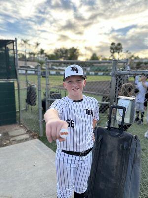 He's proud of his championship ring after a long tourney.
