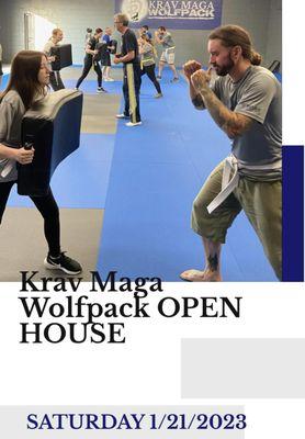 Krav Maga Wolfpack
2023 Open House
Free to Everyone
https://kravmagawolfpack.com/krav-maga-wolfpack-open-house-saturday-1-21/