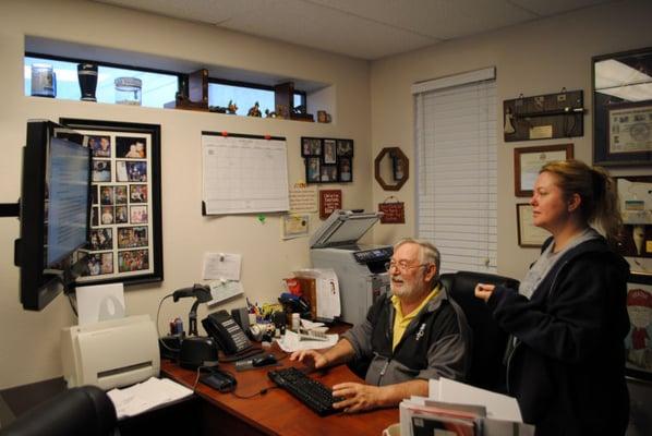 Partners/Owners, Candy EA, and Mike hard at work.