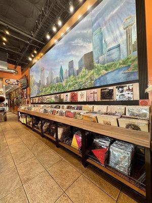Vinyl records and beautiful art display