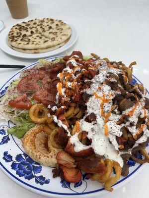 Massive portion, tastes soooo great and the owner gave us dessert for free!!