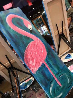 A painting of flamingo!!