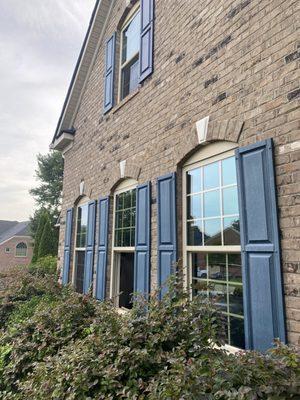 Exterior Shutter painting before and after