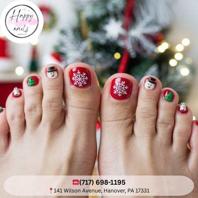 "Christmas magic starts at your fingertips Beautiful nails always set the mood for holiday joy. Book your festive glow today. Book now"