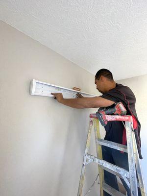 LED light fixture install.