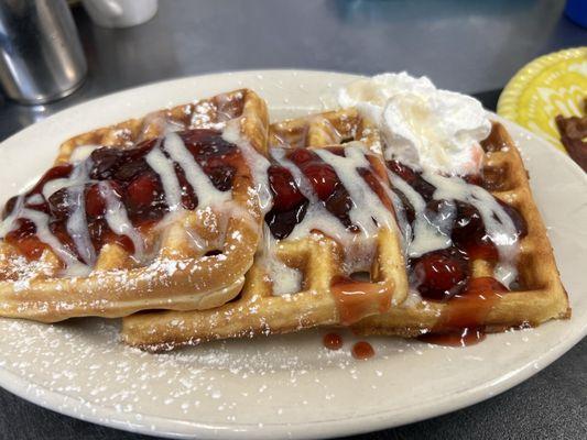 Whiskey Cherry waffles. These are amazing
