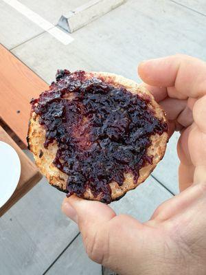 English muffin with jam