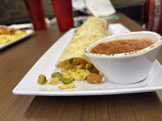 Crispy chicken burrito