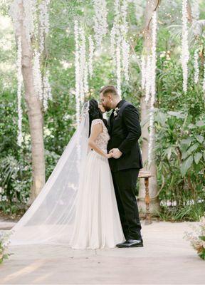 Hanging silk wisteria installs