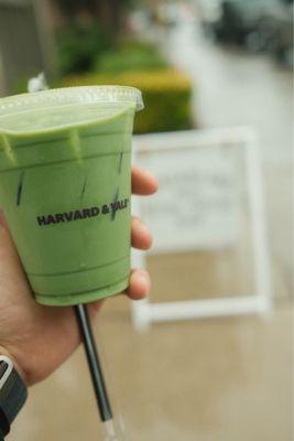 Matcha latte with light vanilla syrup