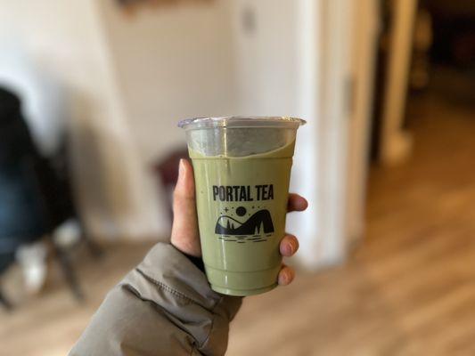 Green milk tea