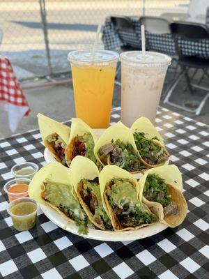 Al pastor, carne asada, lengua