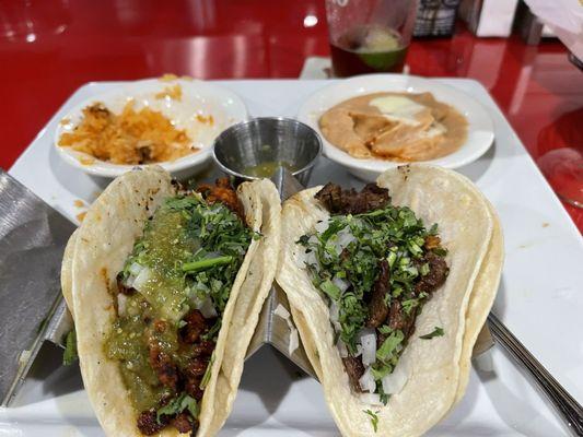 Street Tacos, SIDE RICE AND BEANS