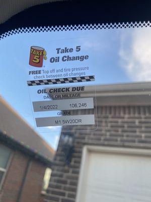 Oil sticker