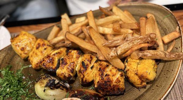 Chicken Shish Kebob (Dinner) With fries