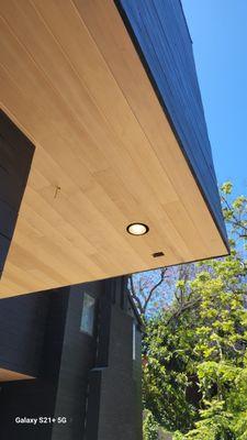 Exterior Ceder Soffit T&G (with black Louisiana Cypress)