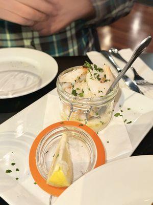 Pickled shrimp in a cute jar