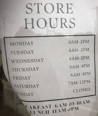 Store hours in fall