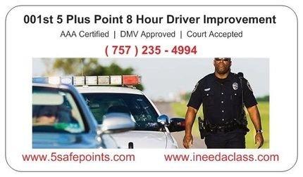 001st 5 Plus Point 8 Hour Driver Improvement - A Virginia DMV Driver Improvement Clinic
