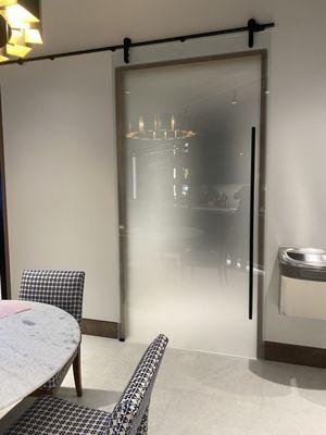 Barn style glass door