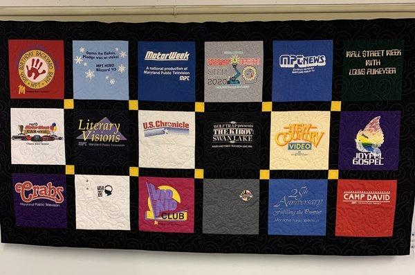 Recently completed T-Shirt Quilt for Maryland Public Television