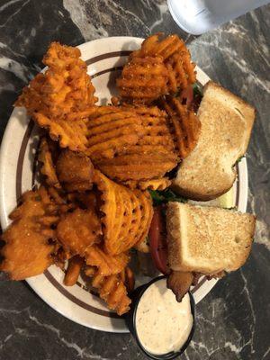 Roasted Turkey BLT with sweet potato fries. Delicious!!!!