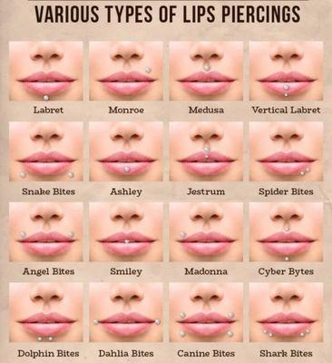 Lip piercings