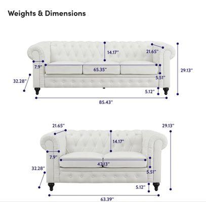 Sofa and loveseat