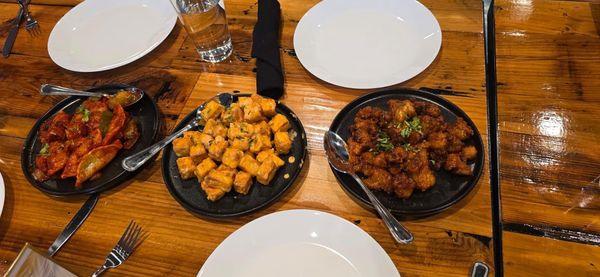 Aptizer paneer 65,veg chilli momo,gobi manjurian