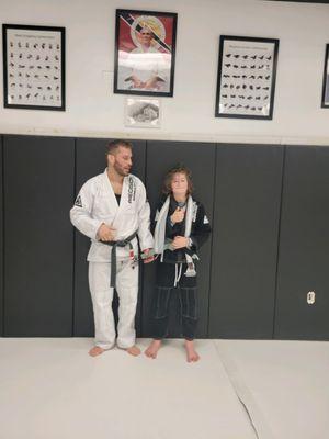 This was in 2022 - When Logan earned his grey belt.