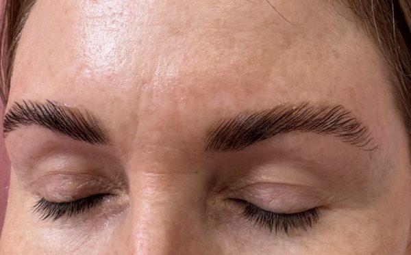 Brow lamination, brow wax, brow tint