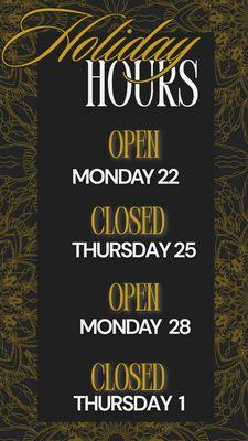 Holiday Hours