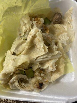 Terrible terrible terrible this is how my burrito looked when I unwrapped It I can't believe they prepare food that looks like this