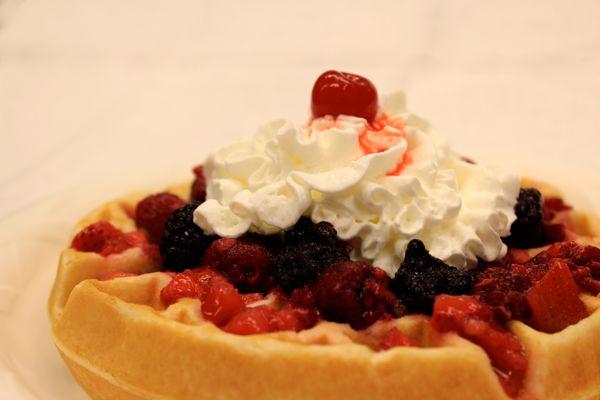 Waffle from their all-day breakfast menu. Yum!