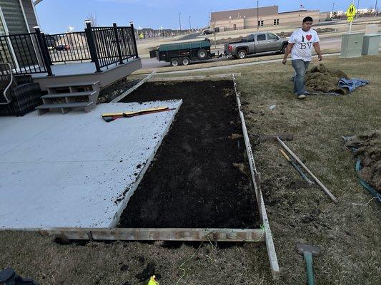 Before pouring a concrete slab